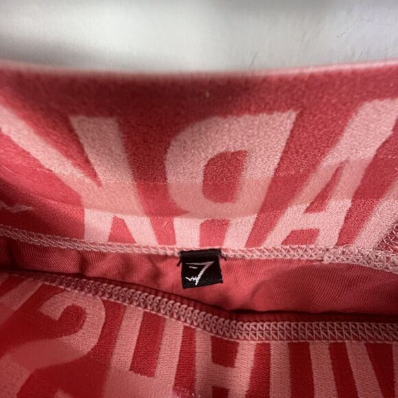 Gymshark Orange Fit Seamless Leggings Size S Spellout Waistband Coral - Picture 5 of 7
